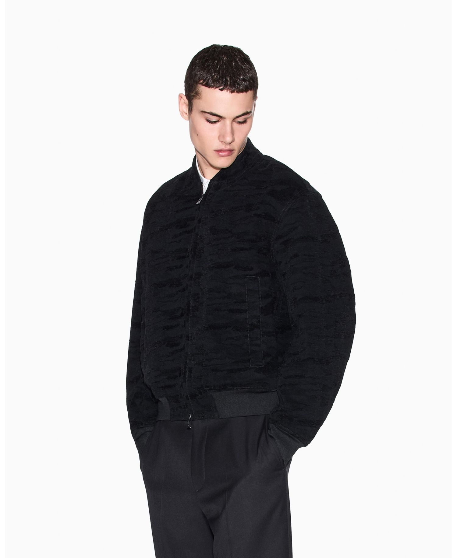 Men's Jacquard Camouflage Bomber Jacket