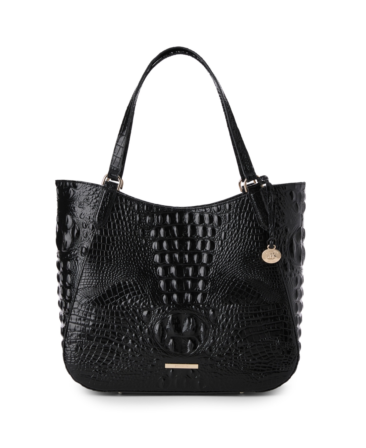 Brahmin Aliza Melbourne Large Leather Tote Handbag In Black