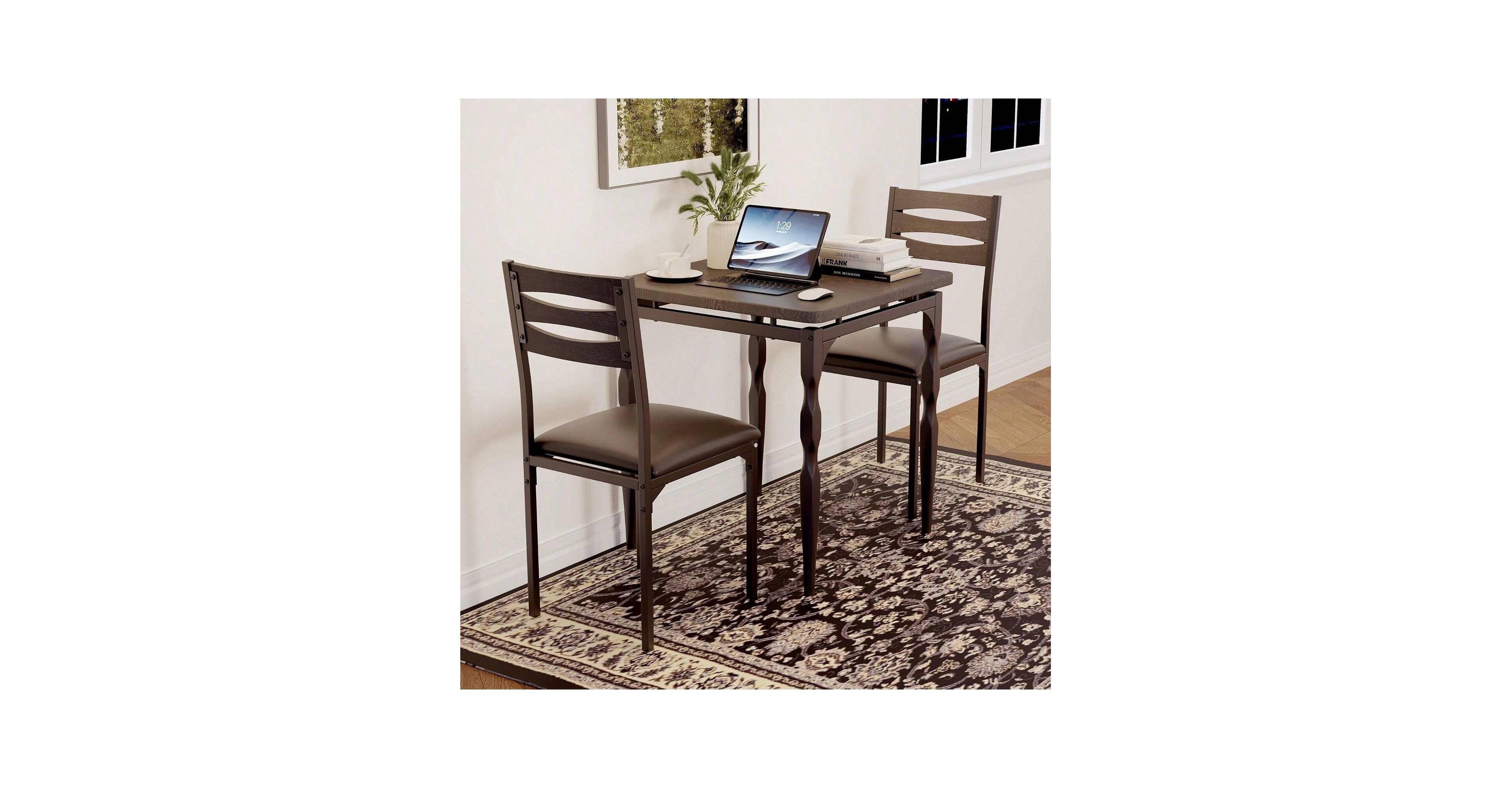 Gaomon Kitchen Table Home Dining Table Set For 2 Dining Table And Chairs Set Of 2 for Dining Room, Home Office, Living Room