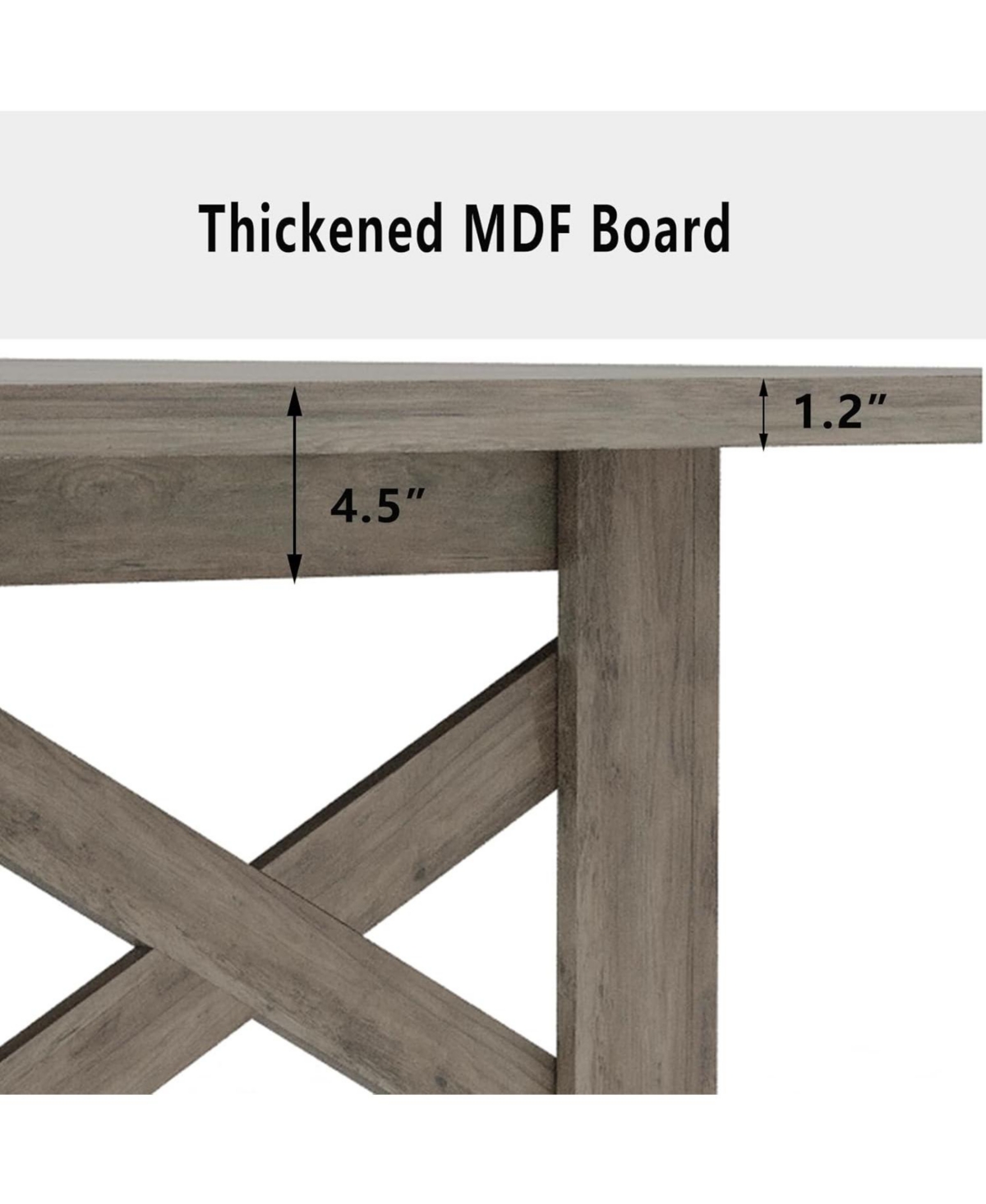 Gaomon Kitchen Table Gray Long Wooden Dining Table for 6-8 for Dining Room, Home Office, Living Room