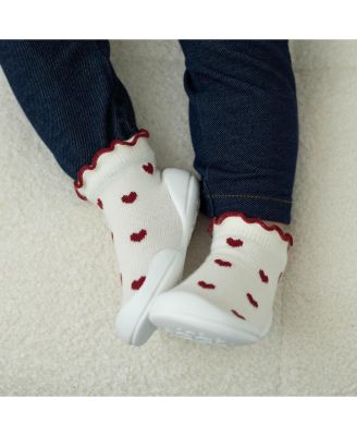 Baby Girls First Walk Sock Shoes Sweet Hearts