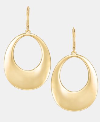 Gold-Tone Large Open Drop Earrings 