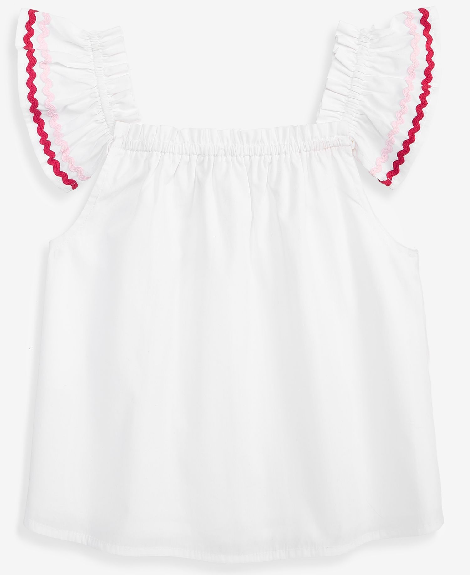 Girls' 6-8 Rik Rak Cotton Flutter Top