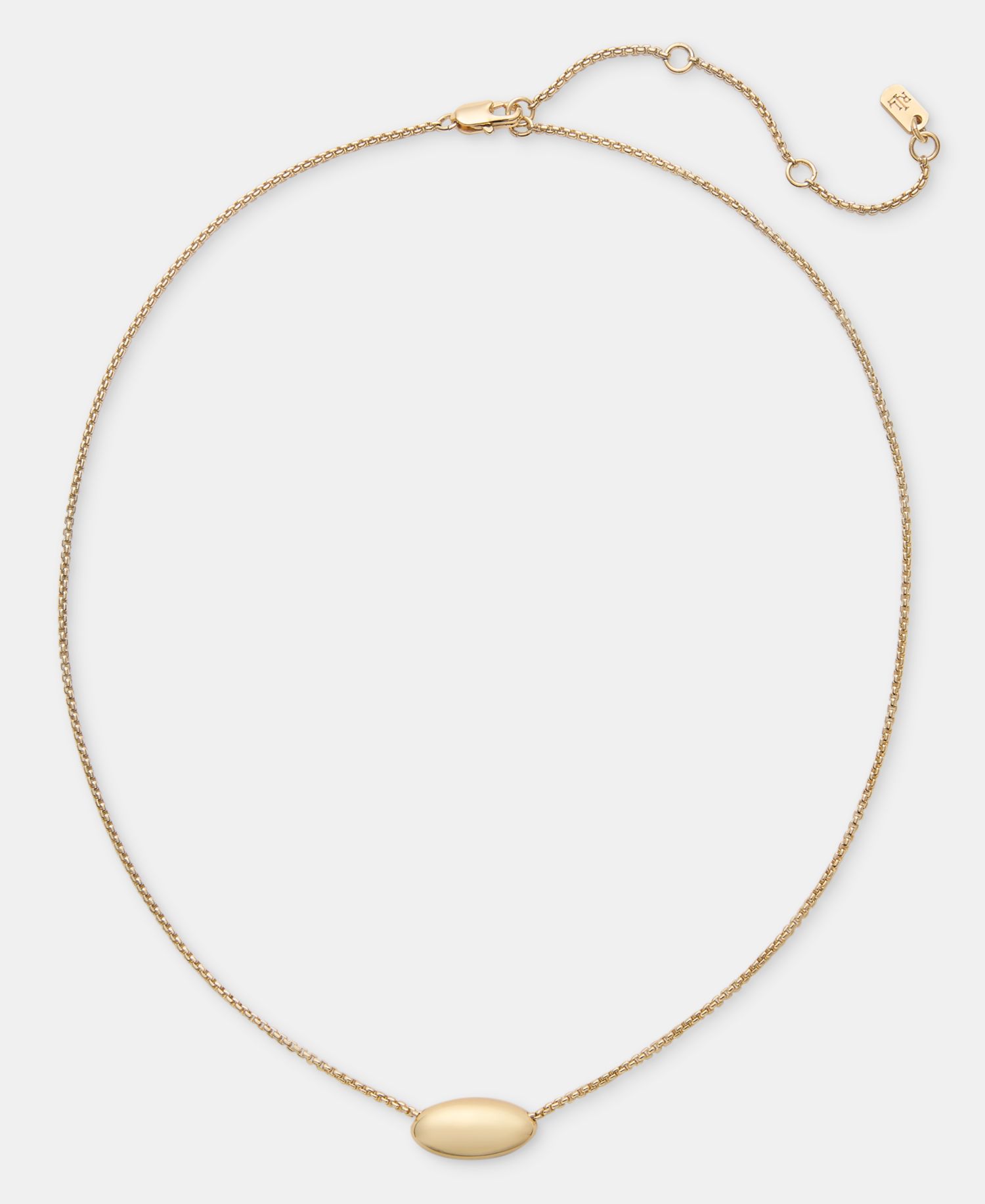 Metal-Tone Puffy Pear Pendant Necklace