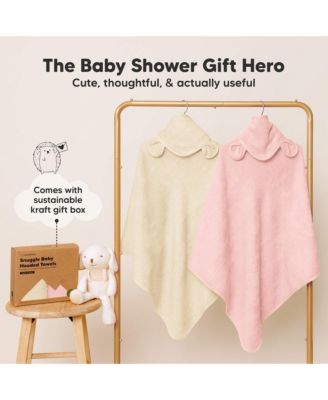 2pk Snuggle Baby Towels with Hood for Newborn Girls, Boys, Toddlers, Soft & Absorbent Hooded Baby Bath Towels