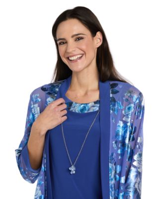 Women's Foil Printed Swing Jacket & Tank Dress, 2-Piece Set