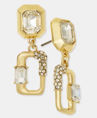 Pave Link Drop Earrings