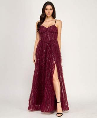 Juniors' Layered Corset Bodice Dress