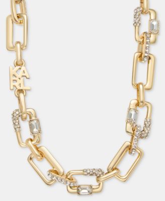 Logo Pave Link Collar Necklace