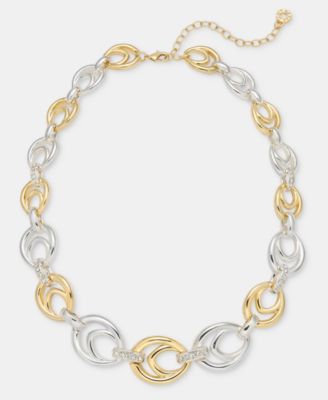 Linked All-Around Collar Necklace, 16" + 3" extender