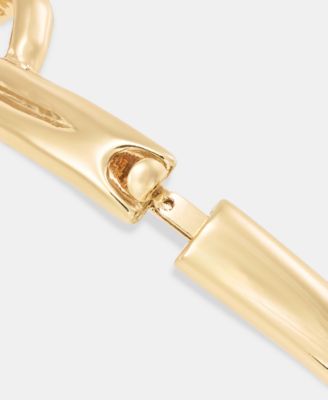 Gold Tone Linked Mesh Open Hinge Bracelet