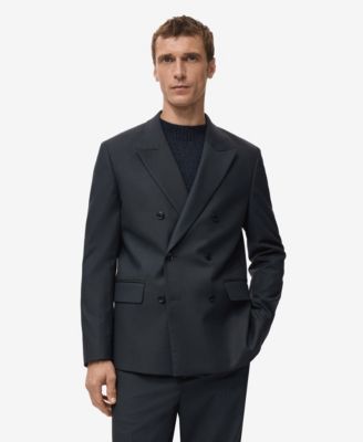 Men's Boston Slim-Fit Double-Breasted Suit Blazer