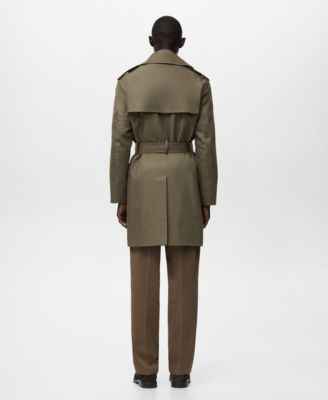 Men's Water-Repellent Belted Trench Coat