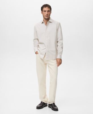 Men's Regular Fit Striped Cotton Shirt