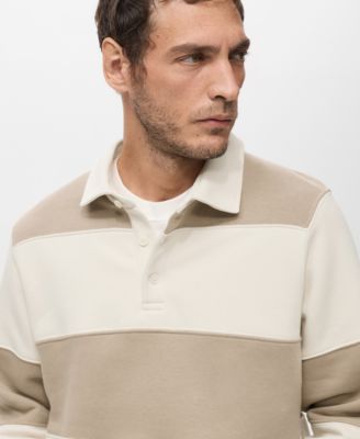 Men's Striped Polo Sweatshirt