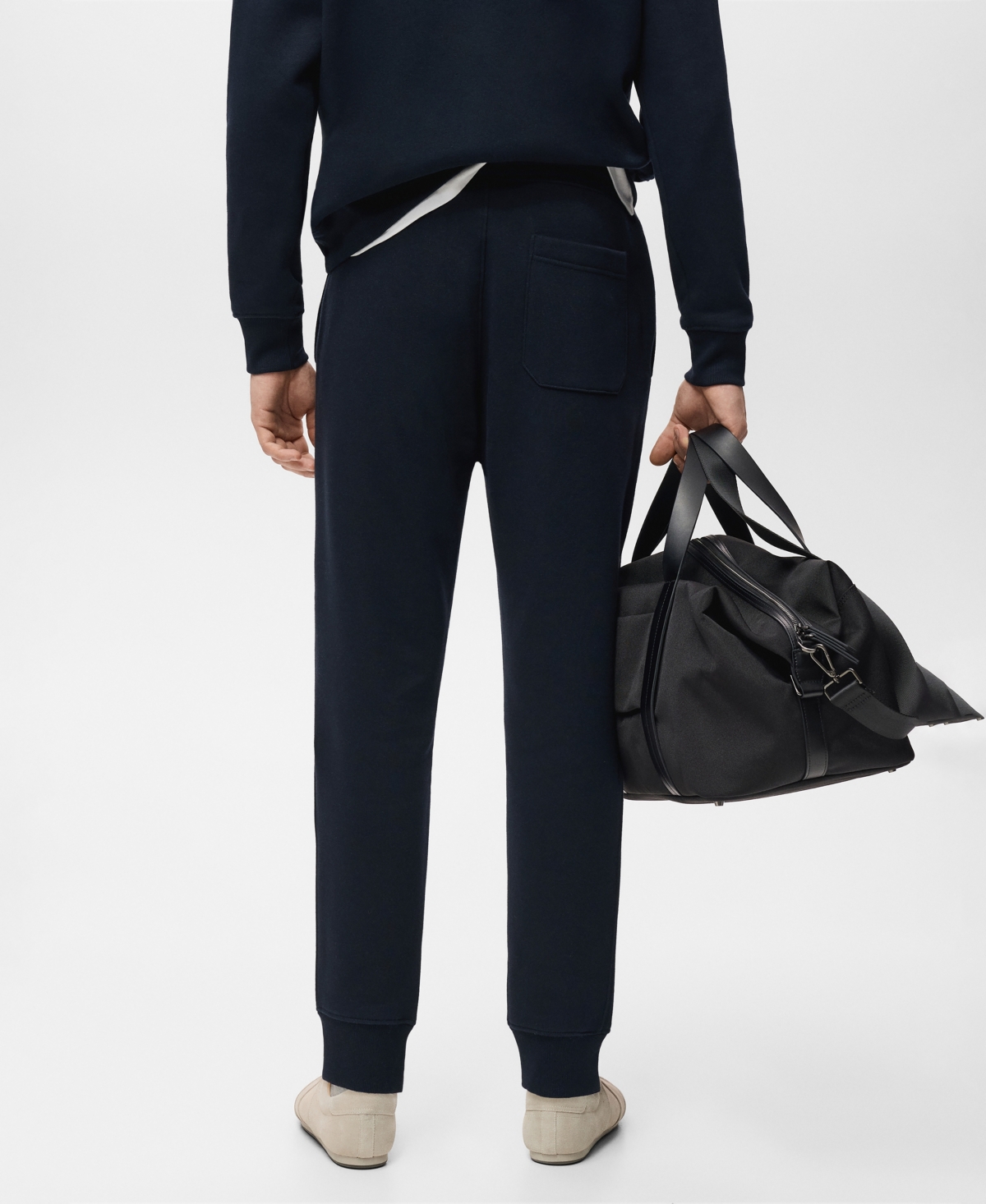 Mango Men's Elastic Waist Cotton Joggers