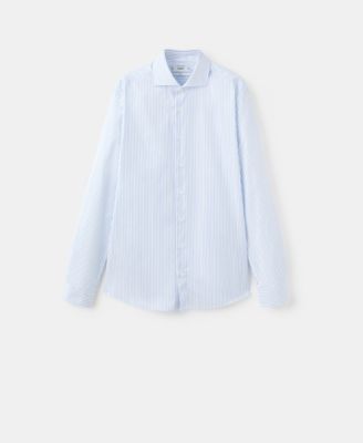 Men's Slim Fit Cotton Striped Dress Shirt