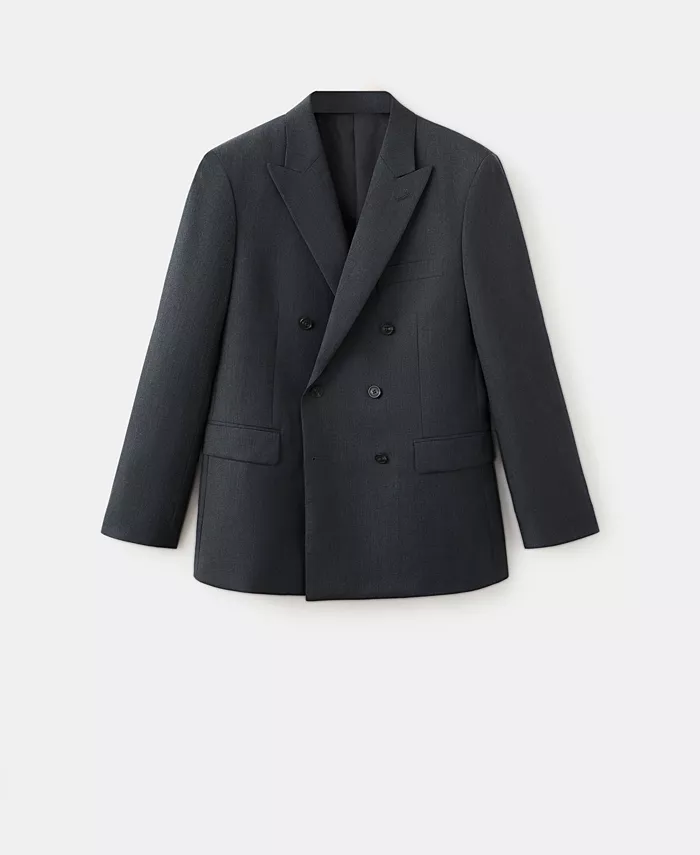 Men's Turin Wool Double-Breasted Suit Jacket - thumbnail 3