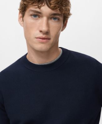 Men's Micro Structured Cotton Knitted Sweater