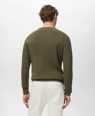 Men's Fine Rib-Knit Cotton Sweater