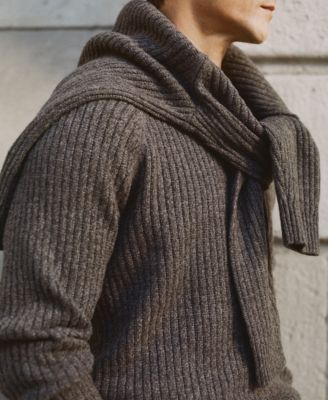 Men's Wool-Blend Rib-Knit Sweater