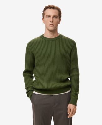 Men's Ribbed Wool-Blend Sweater