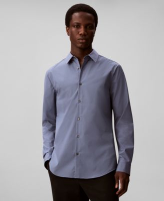 Men's Stretch Striped Slim-Fit Dress Shirt