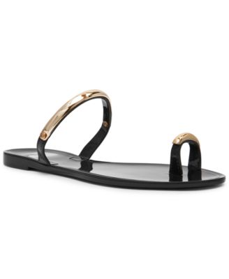 Women's Ivonna Embellished Toe Ring Jelly Flat Sandals