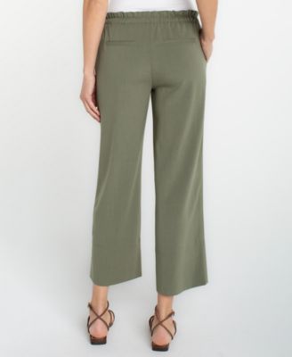 Petite Cropped Pull-On Wide-Leg Pants