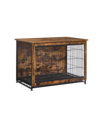 Indoor Dog Crate Furniture with Double Doors, Reversible Side Door, Removable Tray, 38.6" L, Top 154 lb