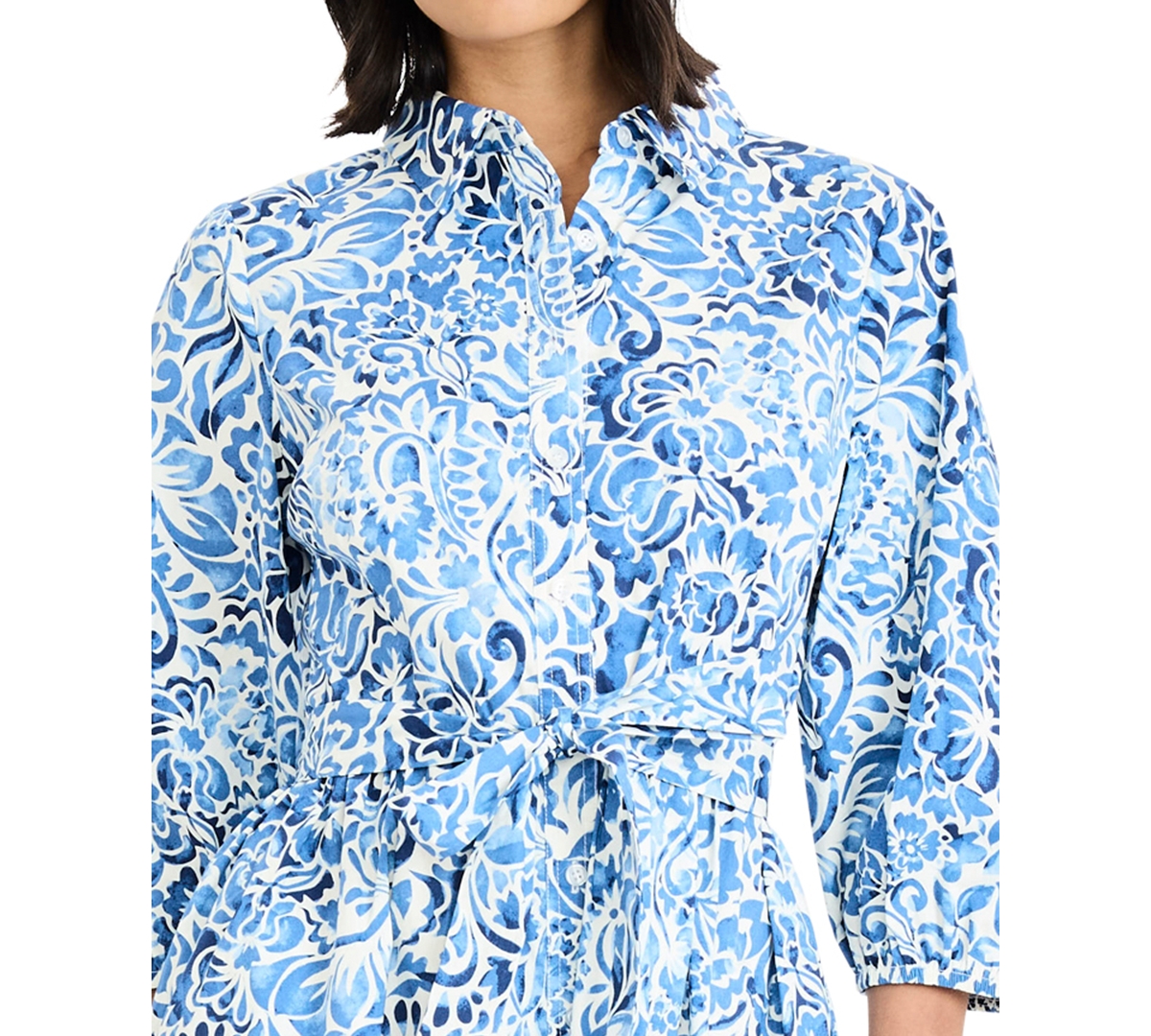 Maggy London Women's Balloon-Sleeve Shirt Dress