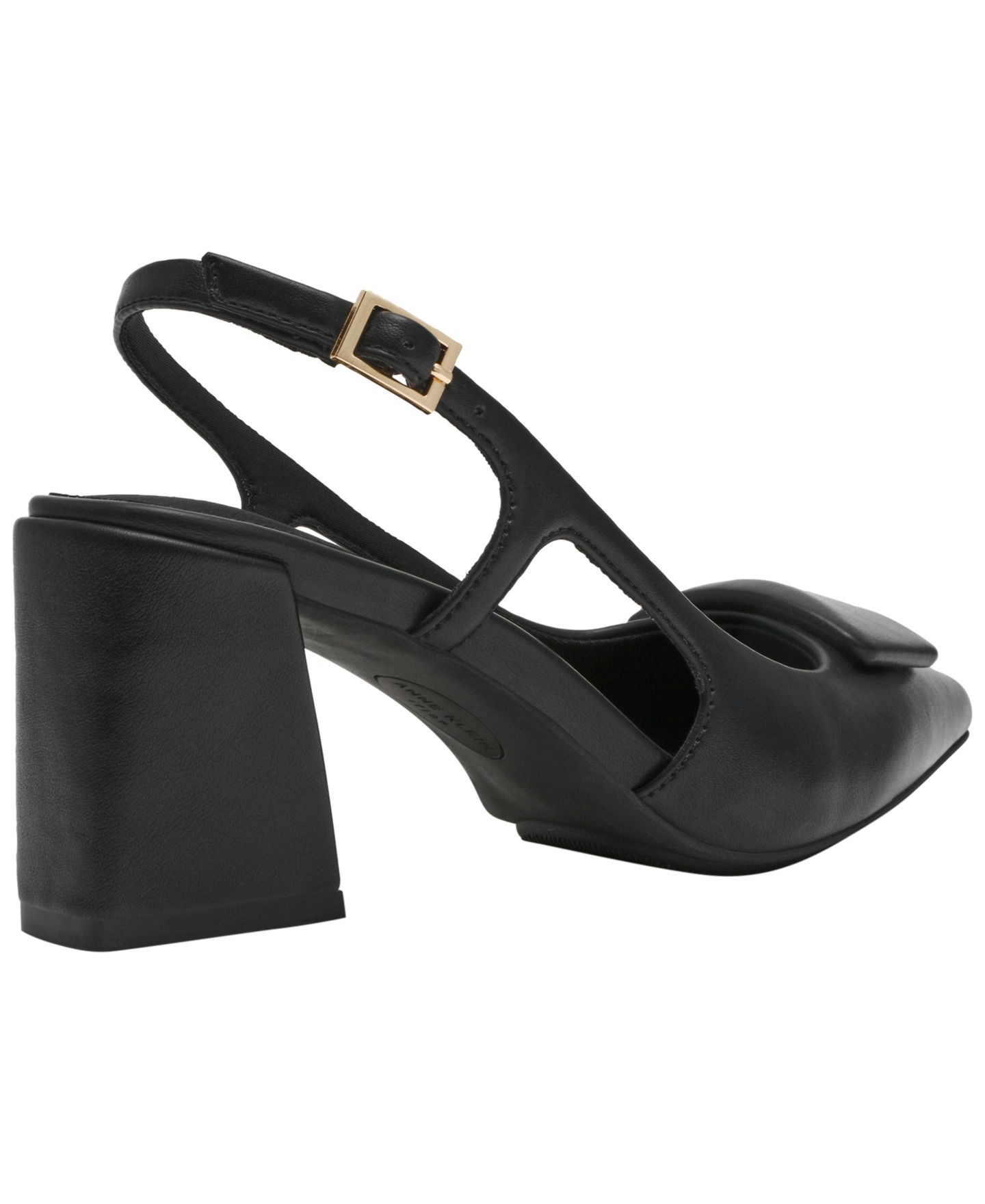 Женские туфли Anne Klein Renetta Slingback Block Heel Pumps, цвет: Чёрный гладкий — фото 7