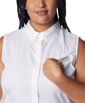 Plus Size PFG Tamiami Button-Front Sleeveless Top