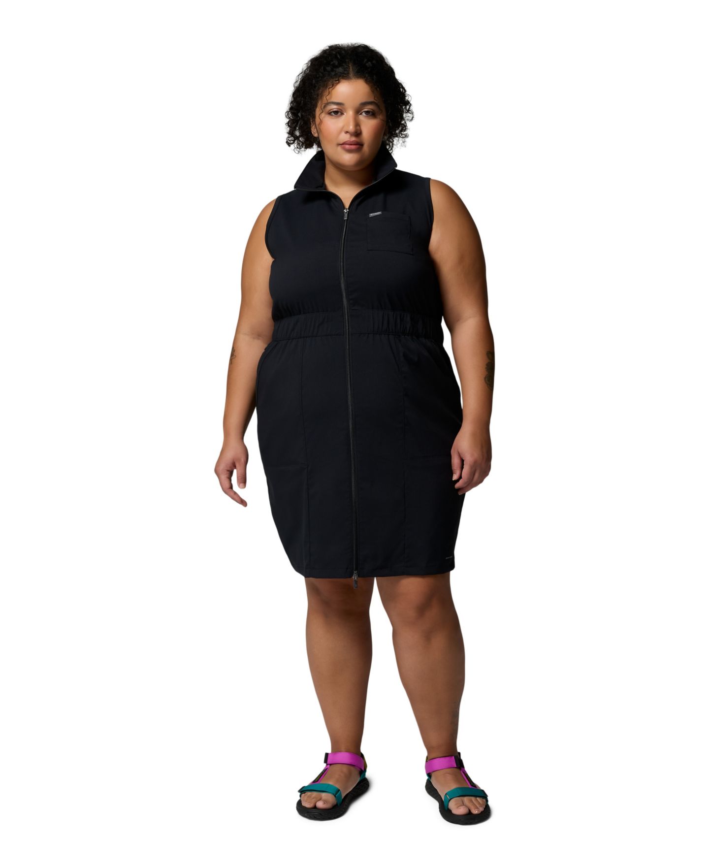 Женское платье Columbia Plus Size Leslie Falls Collared Active, цвет: Чёрный — фото 2