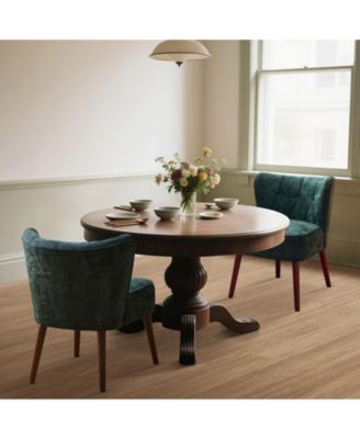 Mid-Century Modern Tufted Fabric Accent Chair, Armless Lounge Chair with Solid Wood Legs for Living Room