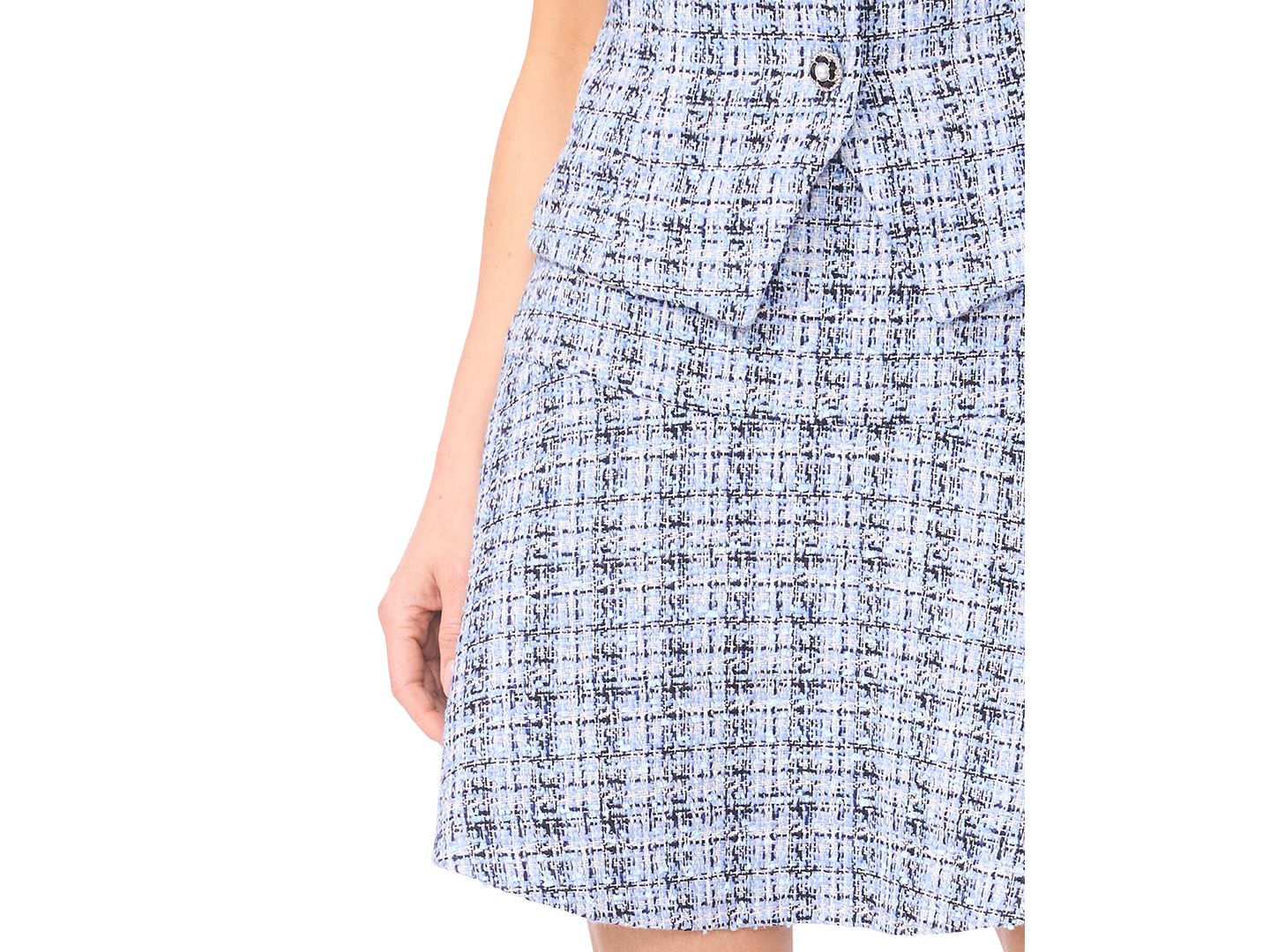 Женская юбка CeCe Flounce Hem Tweed, цвет: Синий — фото 2