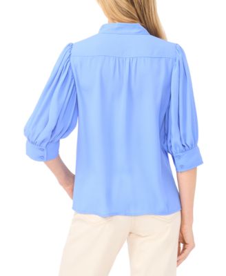 Women's 3/4-Sleeve Collared Button Down Top
