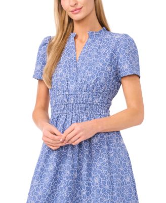 Women's V-Neck Short-Sleeve Maxi Dress