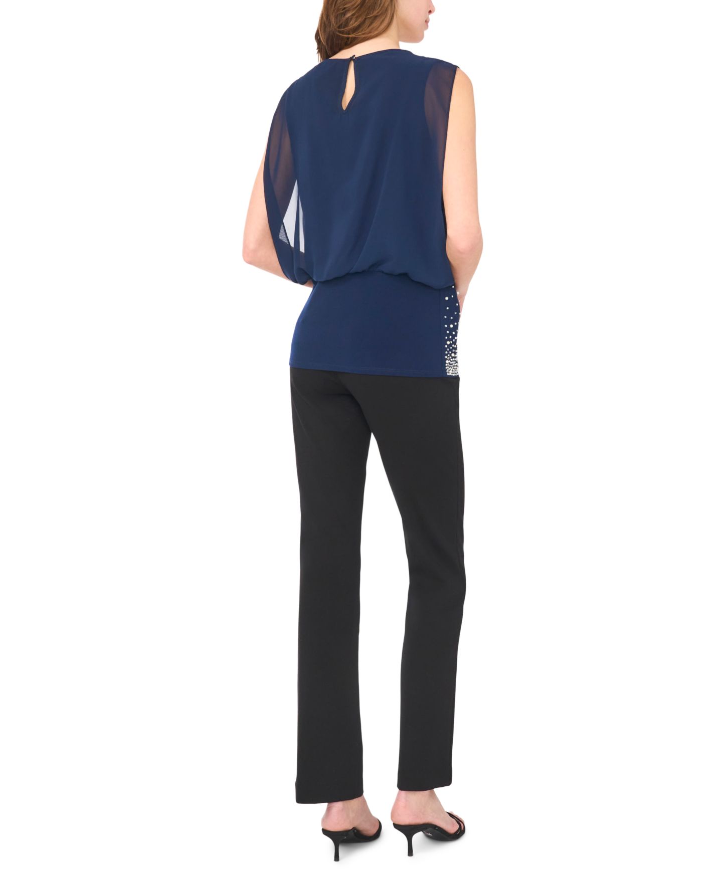 Женский топ MSK Crew Neck Sleeveless, цвет: Синий — фото 4