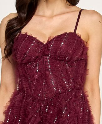 Juniors' Layered Corset Bodice Dress