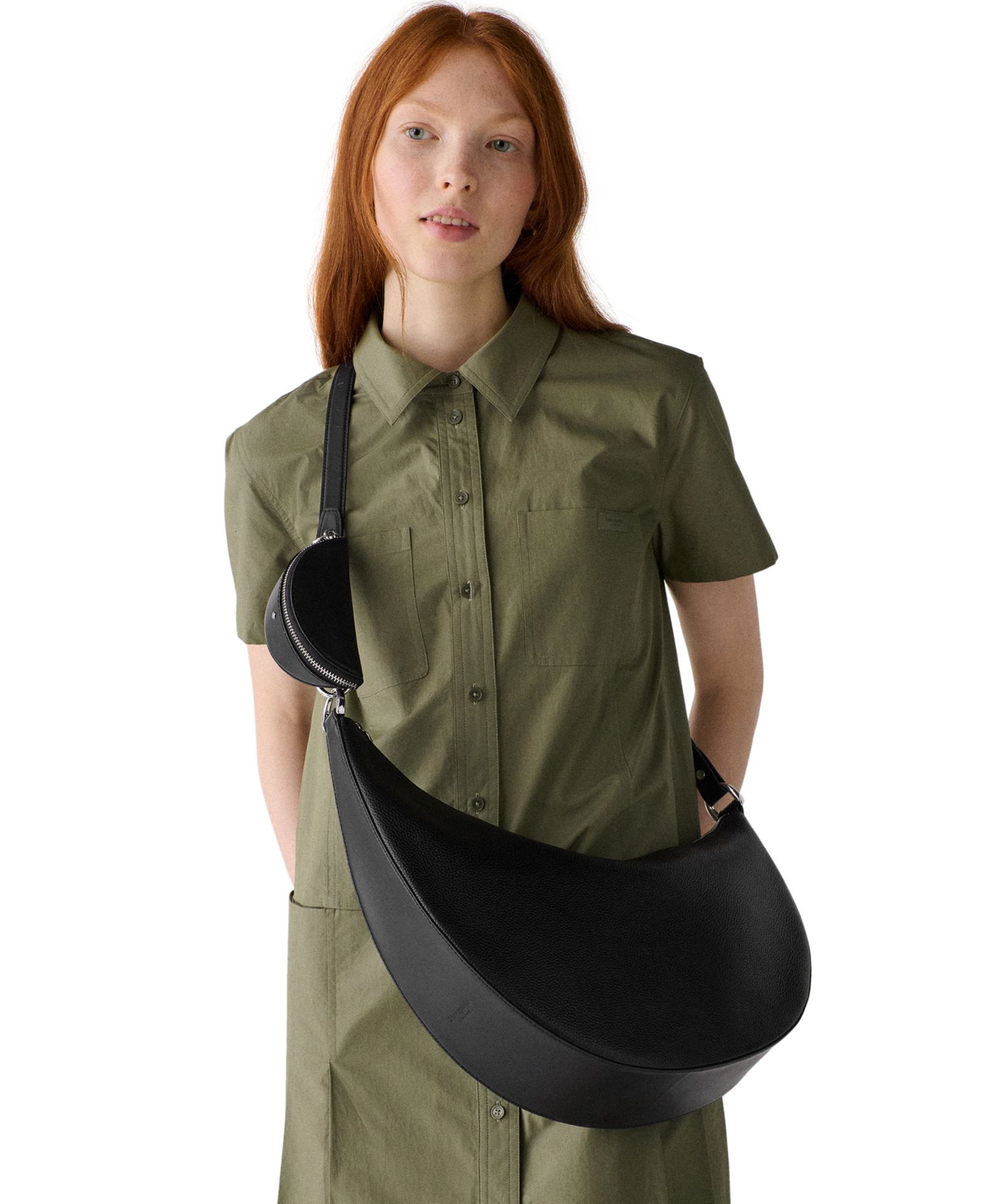 Duo Large Pebbled Leather Crossbody Bag