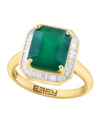 Diamond (5/8 ct. t.w.) and Emerald (4-1/4 ct. t.w.) Ring in 14k White Gold
