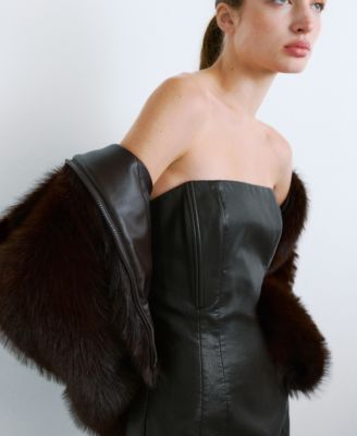 Women's Short Faux-Leather Dress