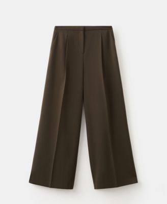 Women's Wide-Leg Mid-Rise Pleated Pants
