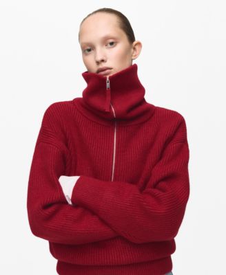 Women's Funnel Neck and Zip Sweater