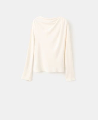 Women's Draped Boat-Neck Blouse