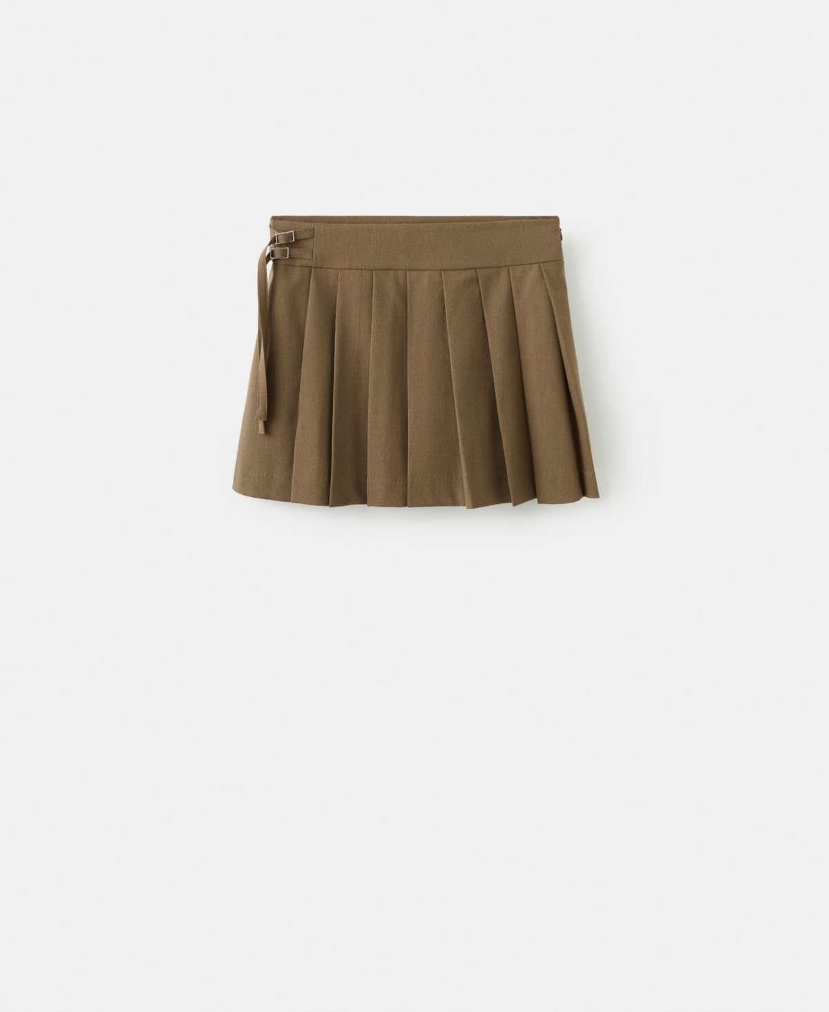 Mango Women's Buckles Short Pleated Skirt