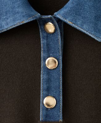 Women's Combined Shirt-Collar Sweater