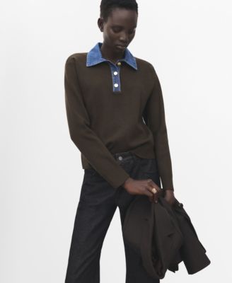 Women's Combined Shirt-Collar Sweater