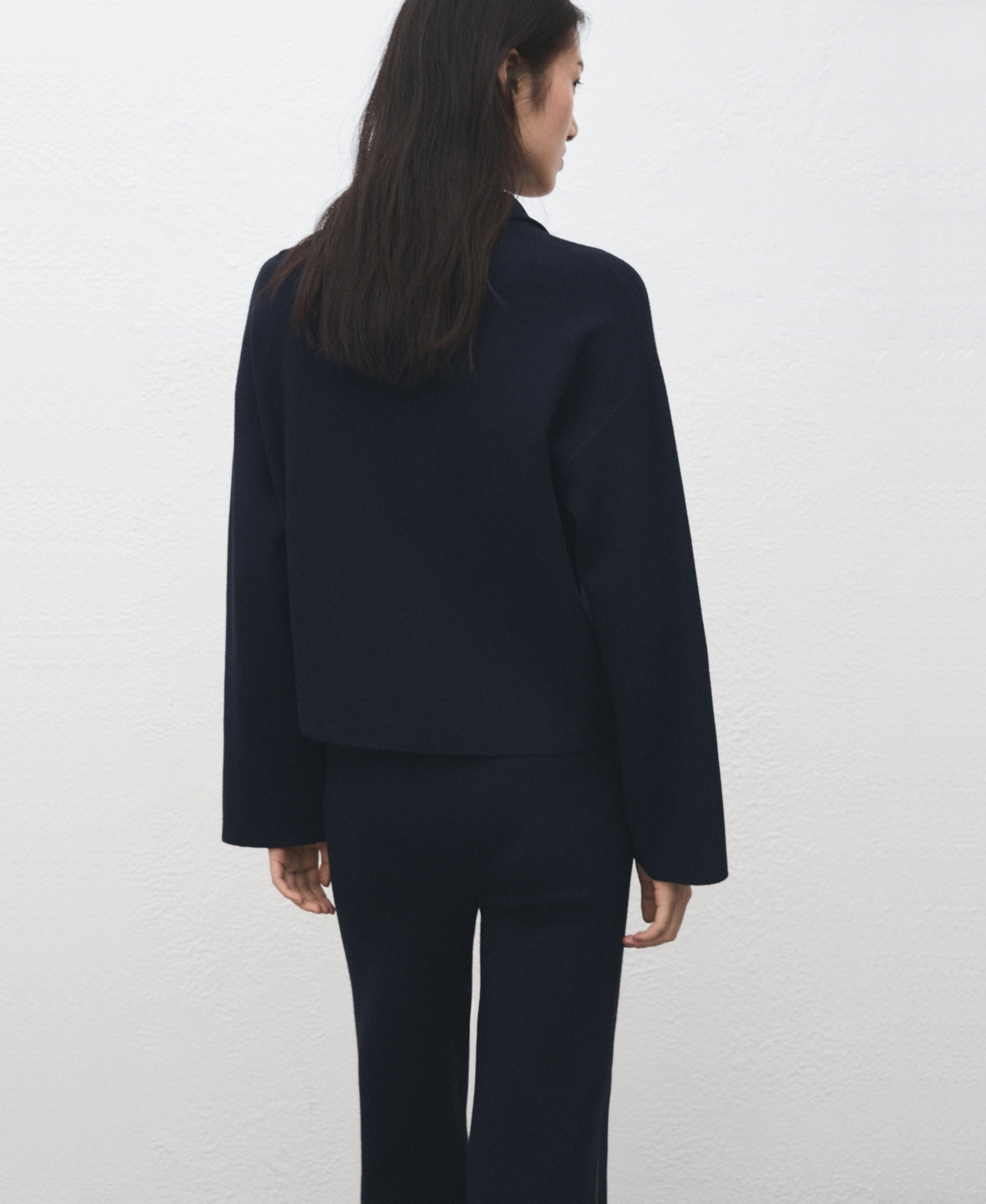 Mango Women's Zip Neck Contrast-Stripe Sweater